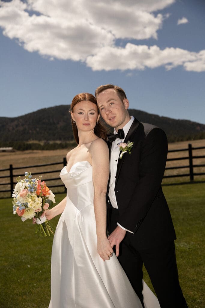 bride & groom spruce mountain ranch editorial