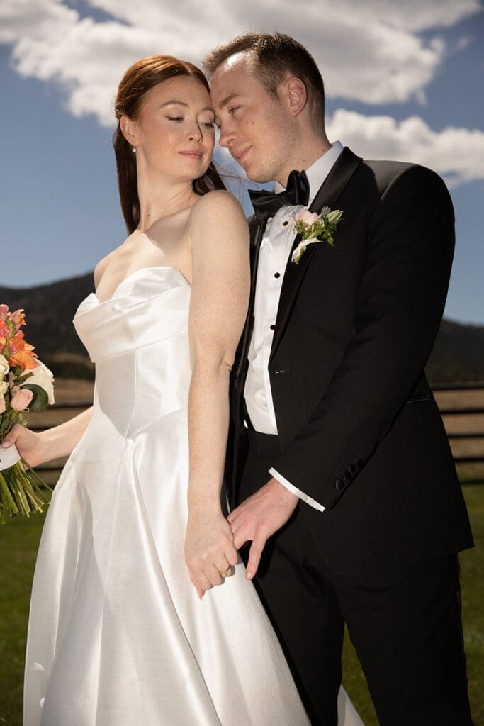 bride & groom spruce mountain ranch editorial