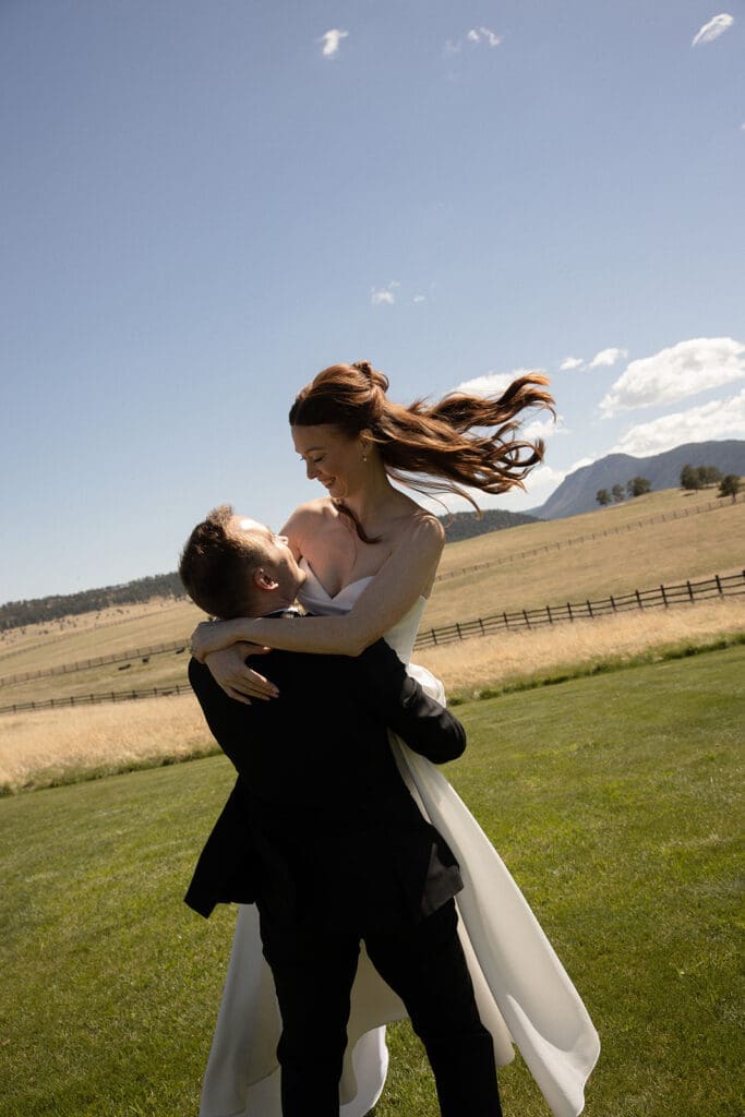 bride & groom spruce mountain ranch